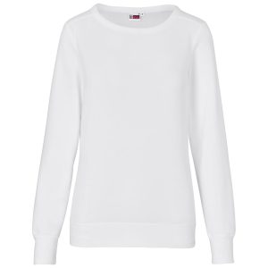 Ladies Quinn Crew Neck Sweater in White