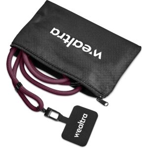 Altitude Resort Crossbody Phone Strap in Pouch in Maroon