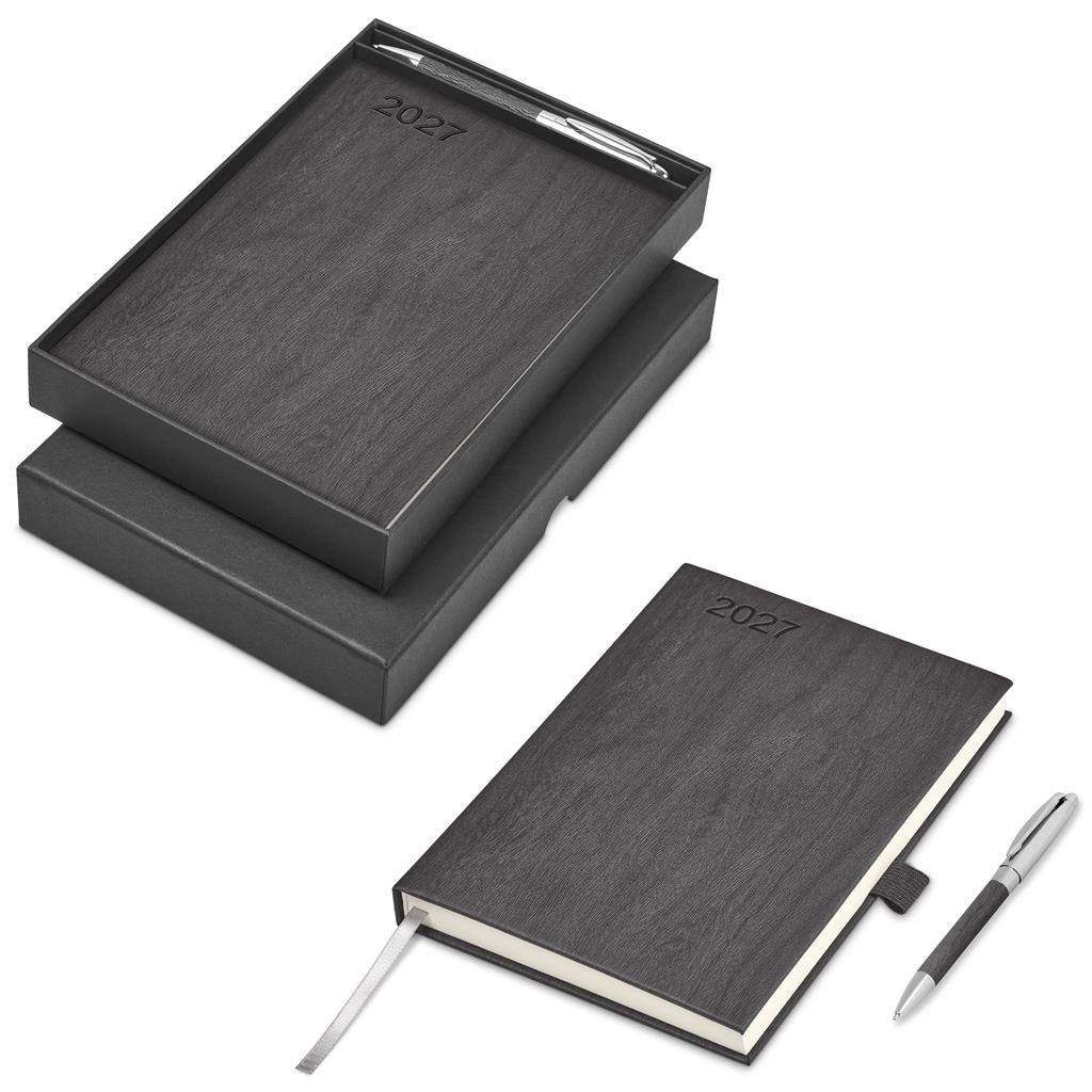 Altitude Oakridge A5 2027 Diary And Pen Set – Grey