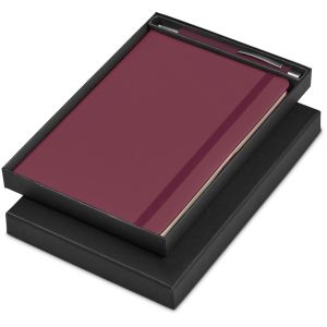Carson Notebook & Pen Set in Maroon