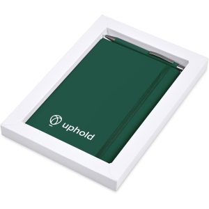 Hibiscus Notebook & Pen Set in Dark Green