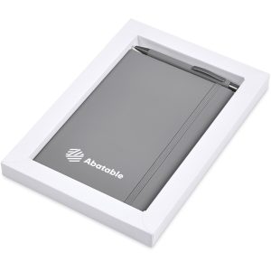 Hibiscus Notebook & Pen Set in Grey