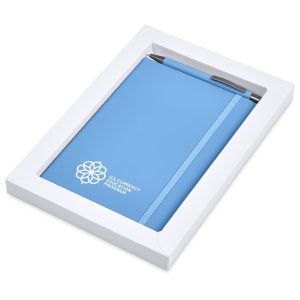 Hibiscus Notebook & Pen Set in Light Blue
