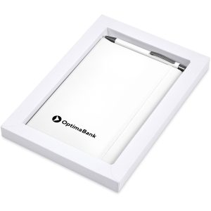 Hibiscus Notebook & Pen Set in Solid White