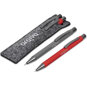 Omaha Ball Pen & Pencil Set in Red