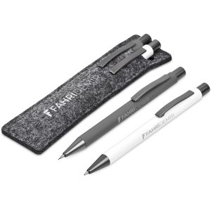Omaha Ball Pen & Pencil Set in Solid White