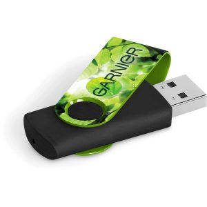 Axis Gyro Black Flash Drive - 32GB in Lime