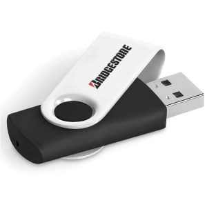 Axis Gyro Black Flash Drive - 32GB in Solid White