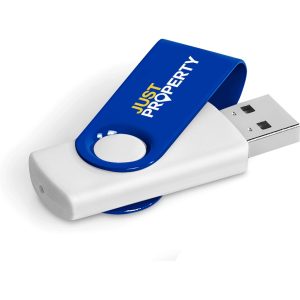 Axis Gyro White Flash Drive - 32GB in Blue