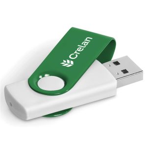 Axis Gyro White Flash Drive - 32GB in Green