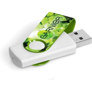 Axis Gyro White Flash Drive - 32GB in Lime