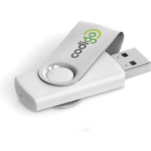 Axis Gyro White Flash Drive - 32GB in Silver