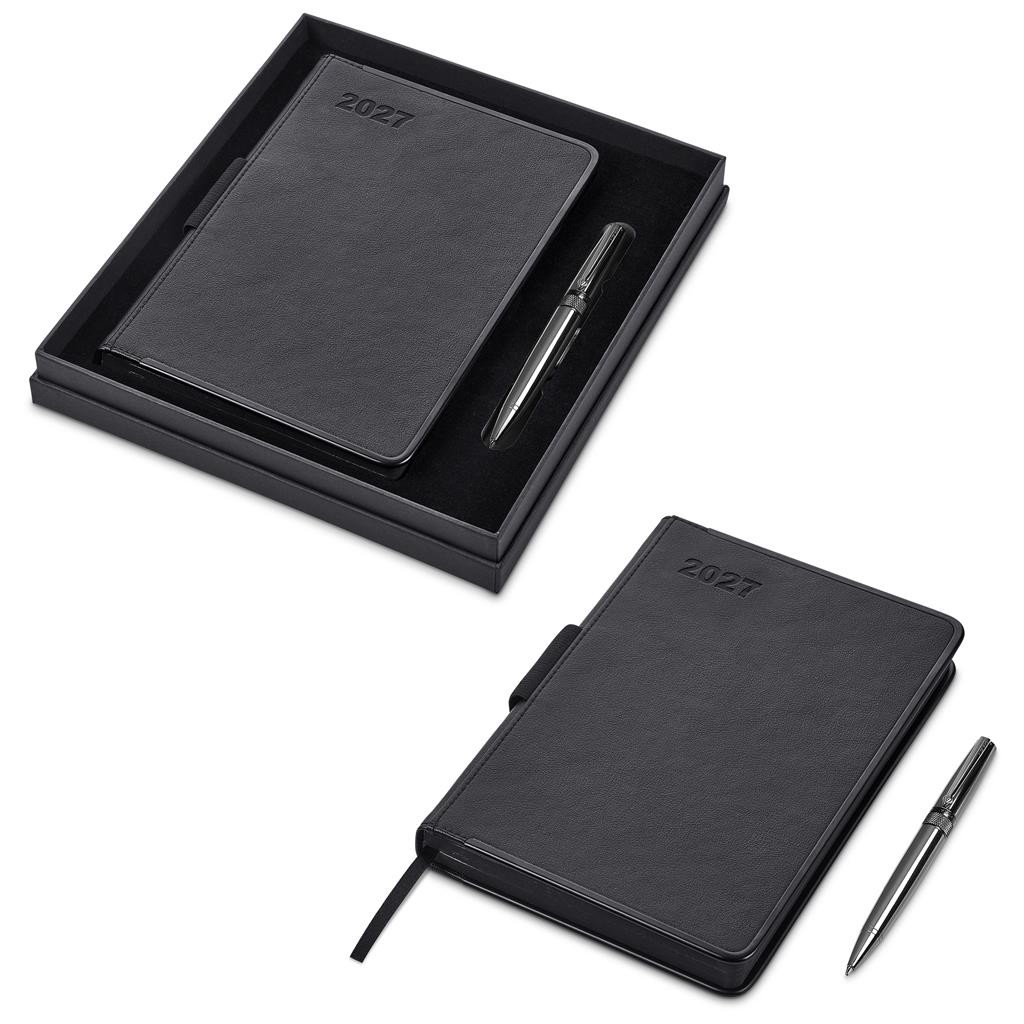 Alex Varga Egality A5 2027 Diary And Pen Set – Black