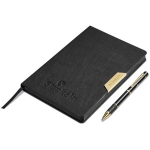 Alex Varga Onassis Notebook & Pen Set in Gold