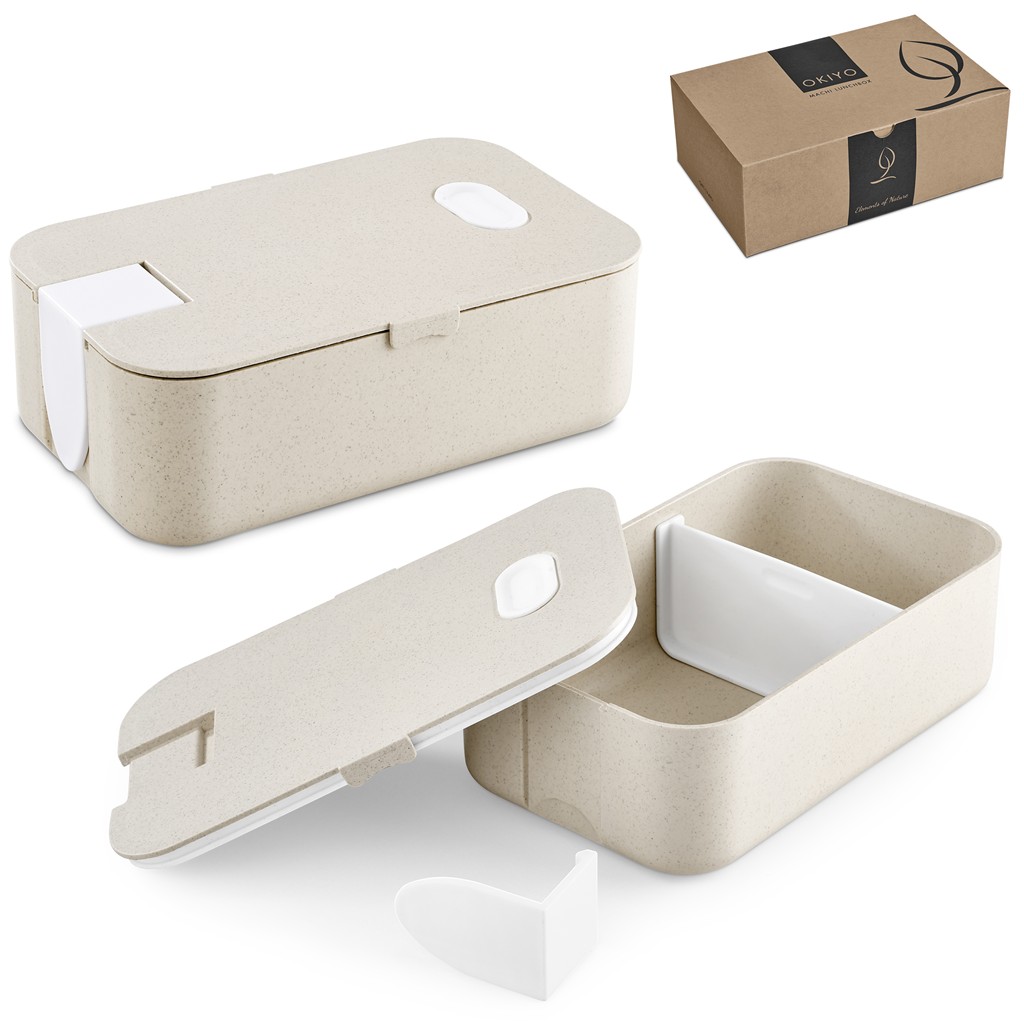 Okiyo Machi Wheat Straw Lunch Box – Solid White