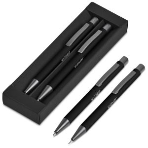 Omega Ball Pen & Pencil Set in Black