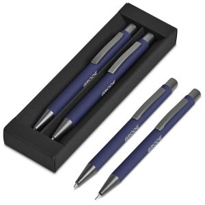 Omega Ball Pen & Pencil Set in Navy