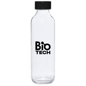 Kooshty Gladiola Glass Water Bottle - 500ml in Black