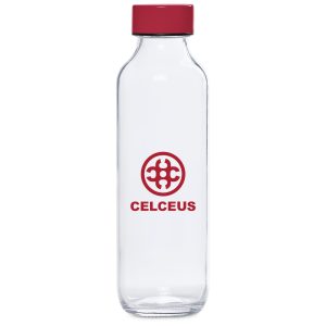 Kooshty Gladiola Glass Water Bottle - 500ml in Red
