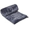 Serendipio Glacial Sherpa Fleece Blanket - Dark Grey