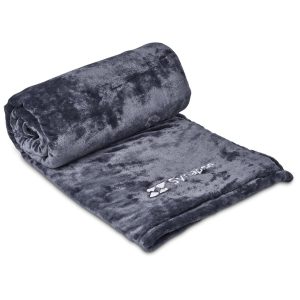 Serendipio Glacial Sherpa Fleece Blanket in Dark Grey