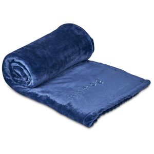 Serendipio Glacial Sherpa Fleece Blanket in Navy