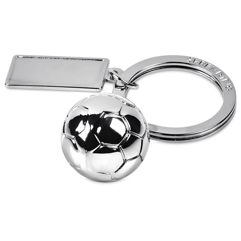 Serendipio Soccer Ball Charmed Keyholder – Silver