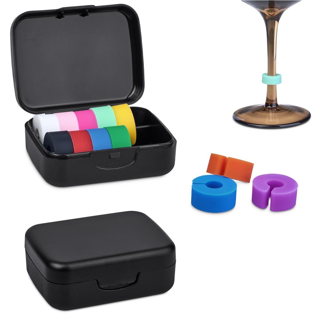 Altitude Clink Wine Glass Marker Rings Set – Black