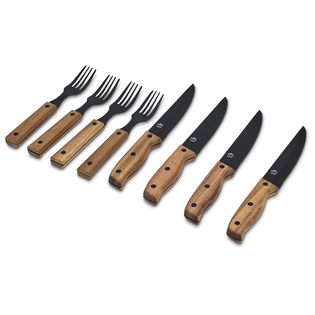 Andy Cartwright Ermelo Steak Knife and Fork Set – Black