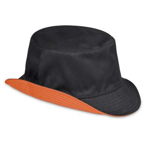 Urban Reversible Bucket Hat in Black Orange