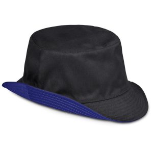 Urban Reversible Bucket Hat in Black Royal Blue