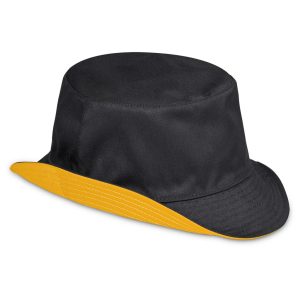 Urban Reversible Bucket Hat in Black Yellow