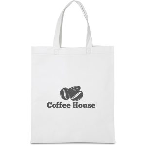 Altitude Budget Non-Woven Shopper in Solid White