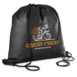Altitude Whitefield Non-Woven Drawstring Bag in Black