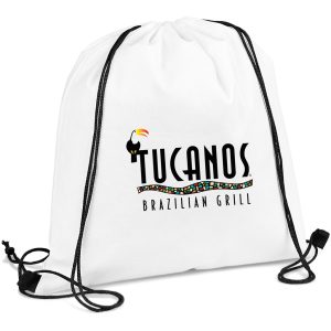 Altitude Whitefield Non-Woven Drawstring Bag in Solid White