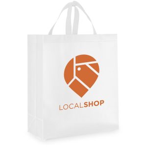 Altitude Pacific Laminated Non-Woven Shopper in Solid White