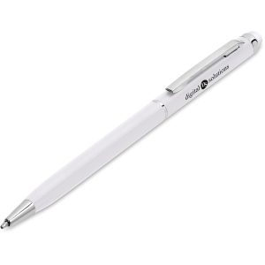 Altitude Hamptons Slim Stylus Ball Pen in Solid White
