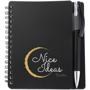 Altitude Plasma A6 Spiral Notebook & Pen in Black