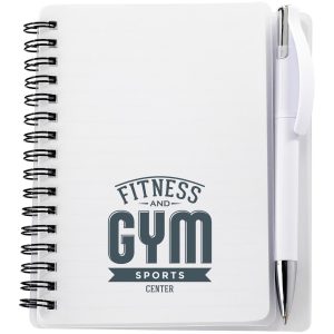 Altitude Plasma A6 Spiral Notebook & Pen in Solid White