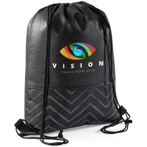 Altitude Waverly Non-Woven Drawstring Bag in Black