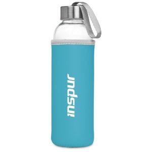 Kooshty Neo Glass Water Bottle - 500ml in Cyan