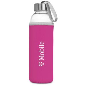 Kooshty Neo Glass Water Bottle - 500ml in Pink