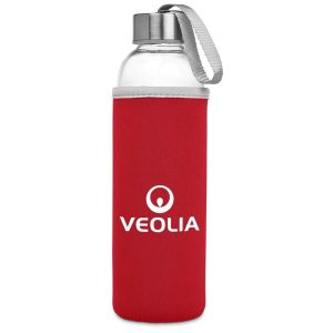 Kooshty Neo Glass Water Bottle - 500ml in Red