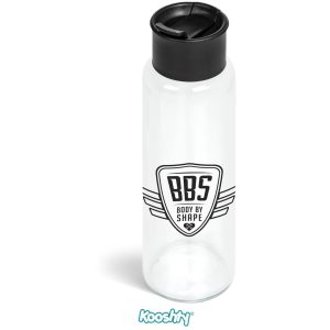 Kooshty Boost Glass Water Bottle - 700ml in Black