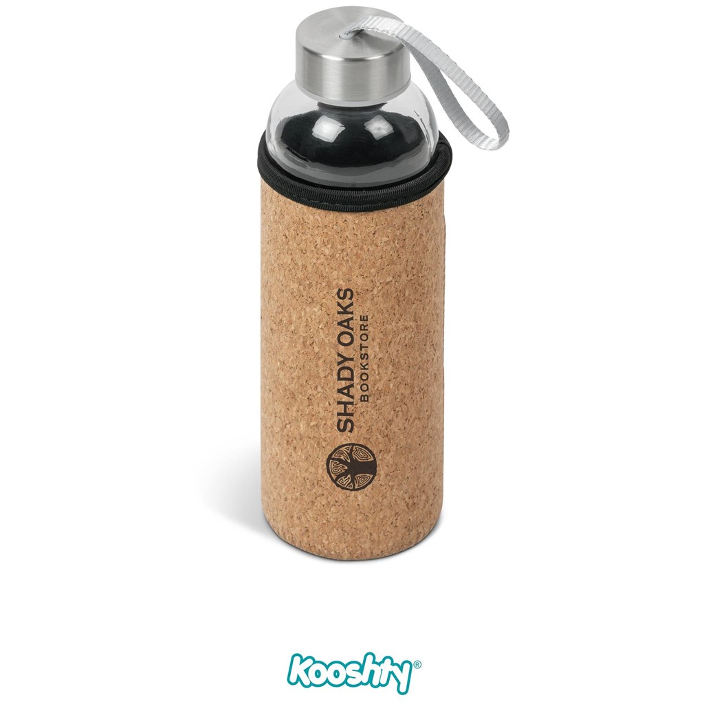 Kooshty Kork Glass Water Bottle - 500ml โ Natural