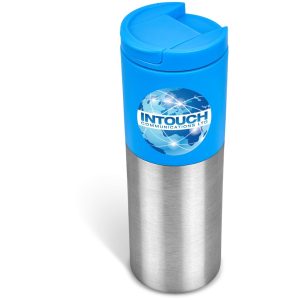 Kooshty Typhoon Stainless Steel & Plastic Double-Wall Tumbler - 450ml in Cyan