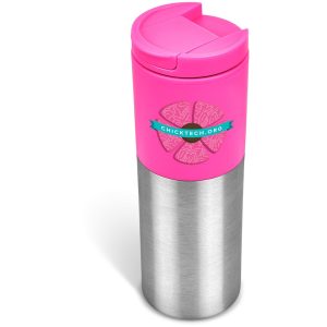 Kooshty Typhoon Stainless Steel & Plastic Double-Wall Tumbler - 450ml in Pink