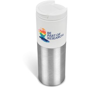 Kooshty Typhoon Stainless Steel & Plastic Double-Wall Tumbler - 450ml in Solid White