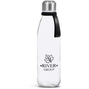 Kooshty Loopy Glass Water Bottle - 650ml in Black
