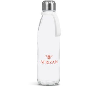 Kooshty Loopy Glass Water Bottle - 650ml in Solid White